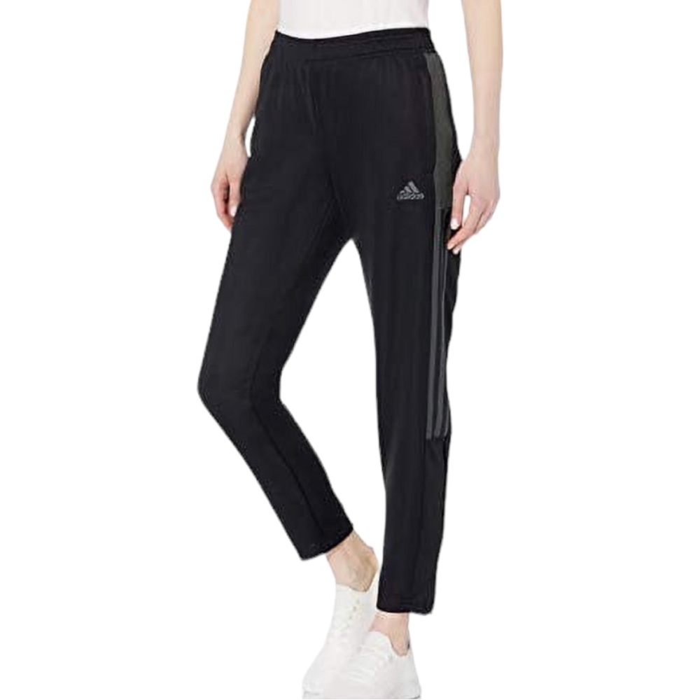 adidas Women's Tiro Track Pants, Black/Dark Grey Heather Zip Ankle   Sz‎ M - Picture 2 of 11